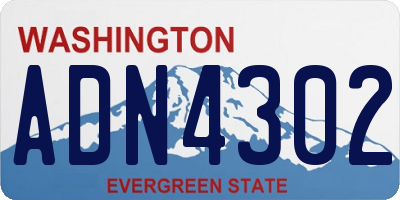 WA license plate ADN4302