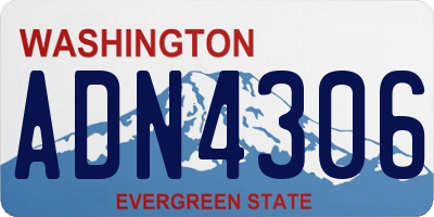 WA license plate ADN4306