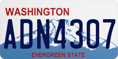 WA license plate ADN4307