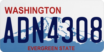 WA license plate ADN4308