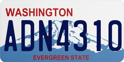 WA license plate ADN4310