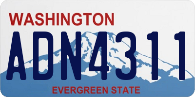 WA license plate ADN4311