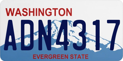 WA license plate ADN4317