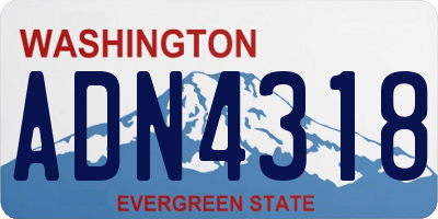 WA license plate ADN4318