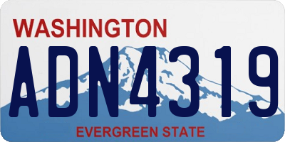 WA license plate ADN4319