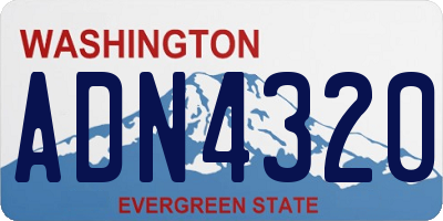 WA license plate ADN4320
