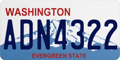 WA license plate ADN4322