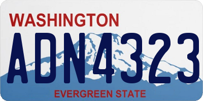 WA license plate ADN4323