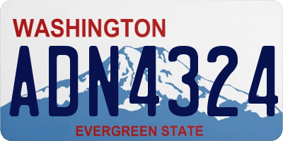 WA license plate ADN4324