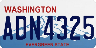 WA license plate ADN4325