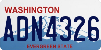 WA license plate ADN4326