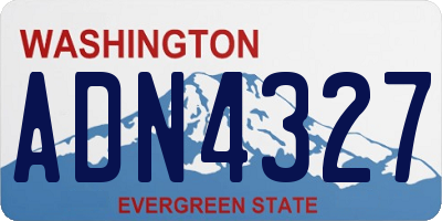WA license plate ADN4327