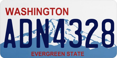 WA license plate ADN4328