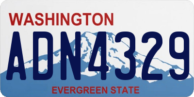 WA license plate ADN4329