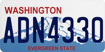 WA license plate ADN4330