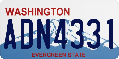 WA license plate ADN4331