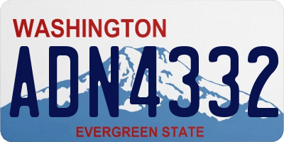 WA license plate ADN4332