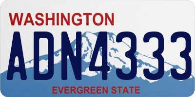 WA license plate ADN4333