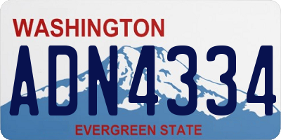 WA license plate ADN4334