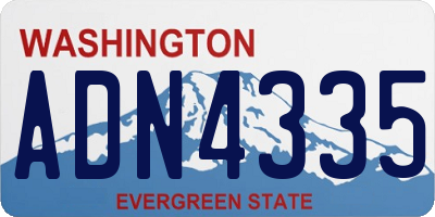 WA license plate ADN4335
