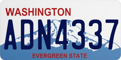 WA license plate ADN4337