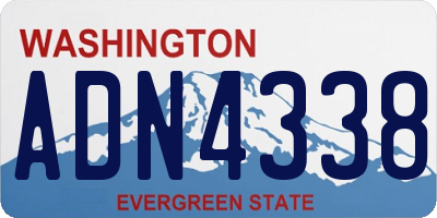 WA license plate ADN4338