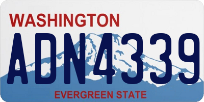 WA license plate ADN4339