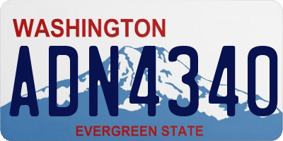 WA license plate ADN4340