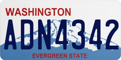 WA license plate ADN4342