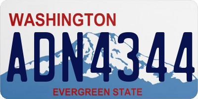 WA license plate ADN4344
