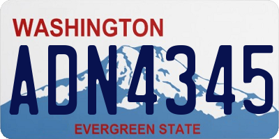 WA license plate ADN4345