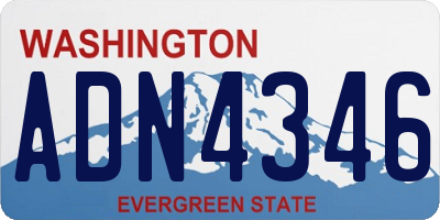 WA license plate ADN4346