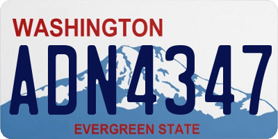 WA license plate ADN4347