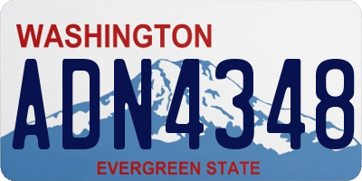 WA license plate ADN4348