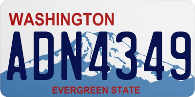 WA license plate ADN4349