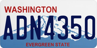 WA license plate ADN4350