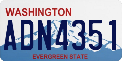 WA license plate ADN4351