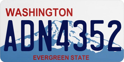 WA license plate ADN4352