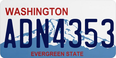 WA license plate ADN4353