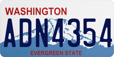 WA license plate ADN4354