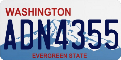 WA license plate ADN4355