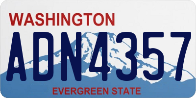 WA license plate ADN4357