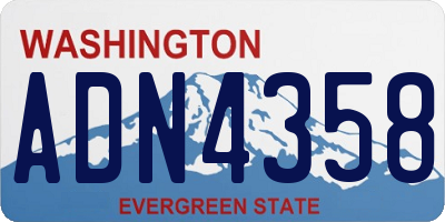 WA license plate ADN4358