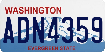 WA license plate ADN4359