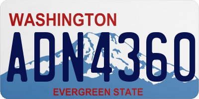 WA license plate ADN4360