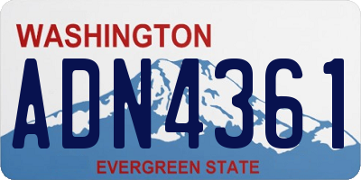 WA license plate ADN4361