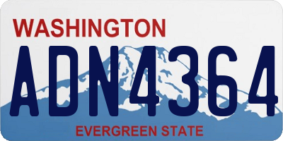 WA license plate ADN4364