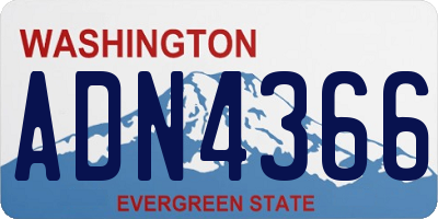 WA license plate ADN4366