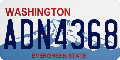 WA license plate ADN4368