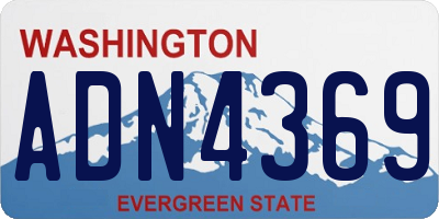 WA license plate ADN4369